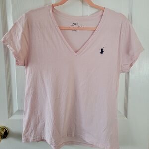 Polo by Ralph Lauren Light Pink V-Neck Tee